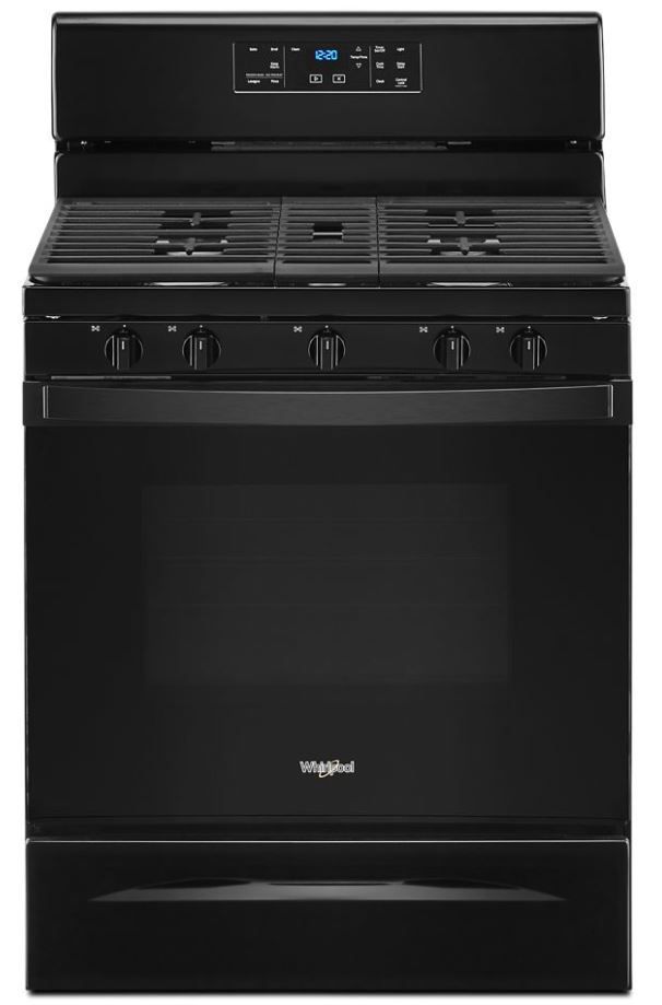 Whirlpool® 30" Black Freestanding Gas Range