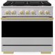 ZLINE Marino 36" Stainless Steel Pro Style Dual Fuel Range with 6-Burner DuoPro™ Cooktop and Electric Convection Oven and Polished Gold Accents-0