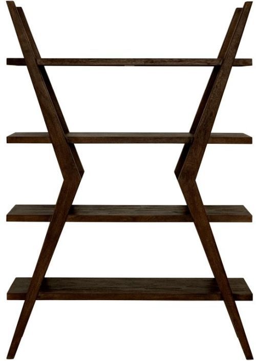 International Furniture Direct Moka Brown Etagere Bookcase-2
