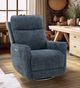 BarcaLounger® Maben Maze-Denim Power Swivel Recliner-1