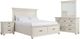 Elements International Slater 4-Piece Antique White King Platform Bedroom Set-0