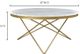 Moe's Home Collection Haley White Marble Round Coffee Table with Gold Iron Base-2