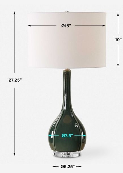 Uttermost® Essex Green Glass Table Lamp-2