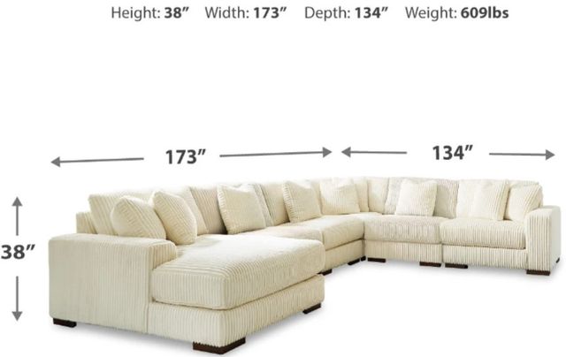 Signature Design by Ashley® Lindyn 6-Piece Ivory Left-Arm Facing Sectional and Chaise-2