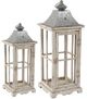 A & B Home Evelyn 2-Piece White Enclosed Outdoor Lantern Set-0