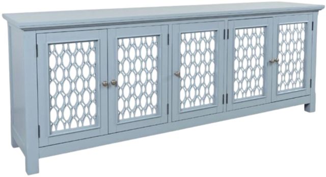 Jofran Inc. Isabella Blue 86" Mirrored Accent Cabinet-0