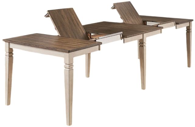 A-America® Beacon Peppercorn Dinette Rectangular Dining Table with Smokey White Base-2