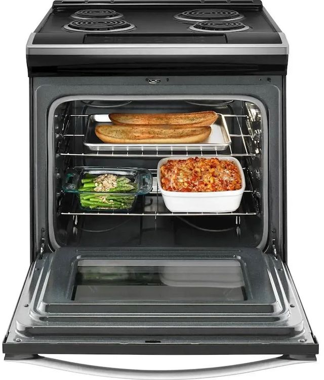 Whirlpool® 30" Black On Stainless Slide In Electric Range-3