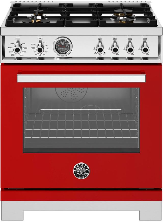 Bertazzoni Professional Series 30" Rosso Pro Style Dual Fuel Range-0