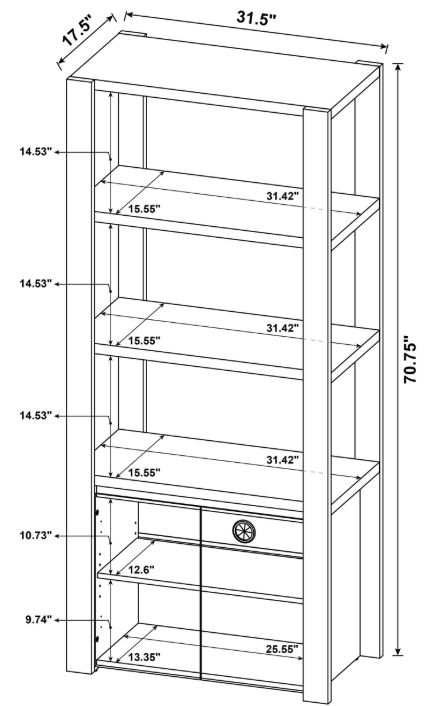 Coaster® Laurelton Light Oak Media Tower Cabinet-3