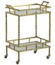 A & B Home Brass Antique Bar Cart -0