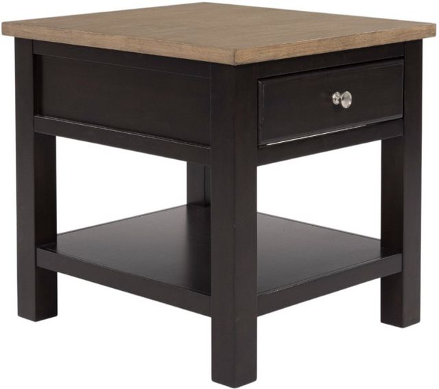 Signature Design by Ashley® Drazmine Brown 24" End Table with Dark Chocolate Base