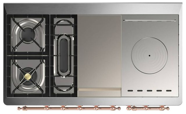 Ilve® Majestic III 48" Midnight Blue Pro Style Dual Fuel Natural Gas Range with Triple Glass Door and Copper Trim-2