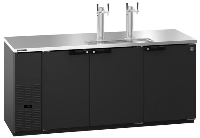 Hoshizaki Back Bar 80" 28.7 Cu. Ft. Black Vinyl Three Section Direct Draw Refrigerator-2
