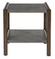 Signature Design by Ashley® Kallenny Gray End Table with Brown Base-1