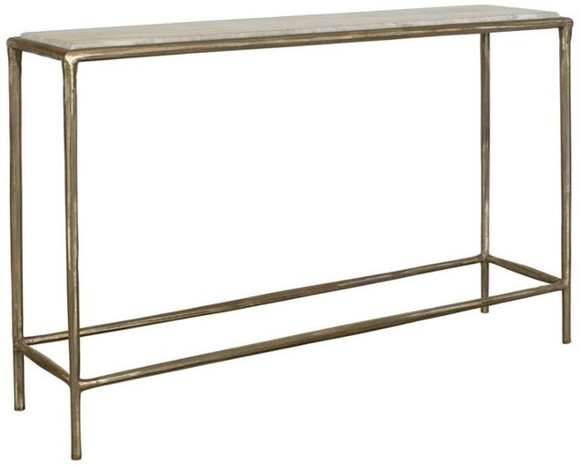 Uttermost® Minerva Antique Brass Marble Top Console Table-0