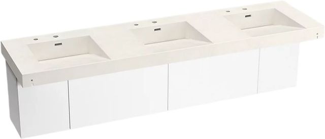 KOHLER® Constellation™ Arrow Root 90" Wall-Mount Basin Lavatory System and White Powder-Coated Shroud-0