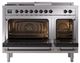 Ilve® Nostalgie II Noblesse 48'' Stainless Steel Pro Style Dual Fuel Range with Burnished Trim-2