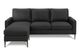 Monarch Specialties Inc. Black 85" Sofa Lounger and Reversible Chaise-0