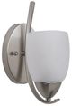 YHD Mirror Lake Brush Nickel/White 1-Light Incandescent Wall Sconce-3