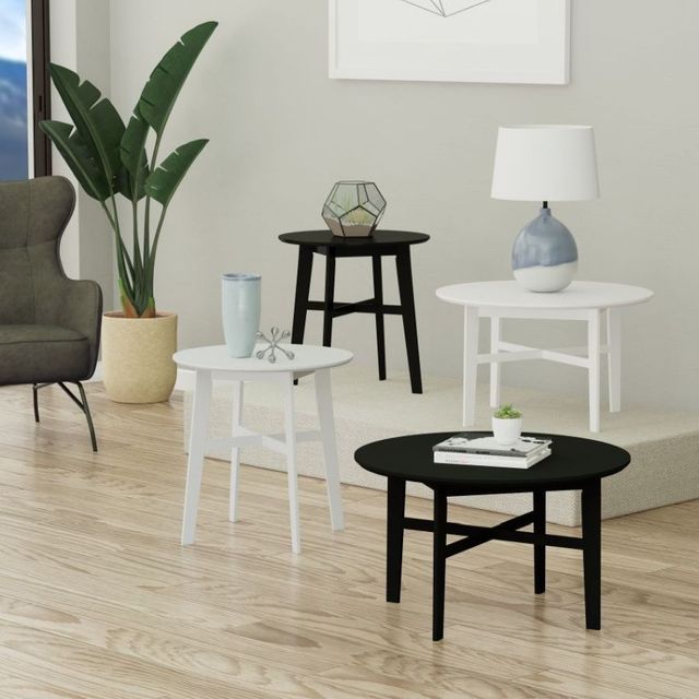Emerald Home Midland White Side Table-3
