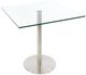 Furnishings' Mate Customizable Aris Glass Top Square Dining Table with Brushed Stainless Steel Base-0