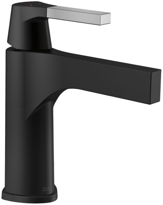 Delta Zura® Chrome/Matte Black Single Handle Bathroom Faucet-0
