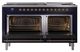 Ilve® Nostalgie II Noblesse 60'' Midnight Blue Pro Style Dual Fuel Range with Brass Trim-1