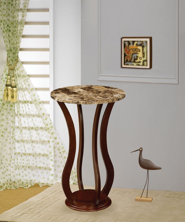 Coaster® Elton Brown Round Marble Top Accent Table-1