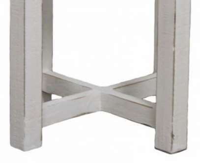 Million Dollar Rustic Cottage Rustic Brown Round End Table with White Base-1