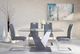 Mazin Furniture Baxter Gray/White Glass Top Dining Table-3