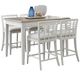 American WoodCrafters Beach Comber 5-Piece Brown/Weathered White Counter Dining Set -0