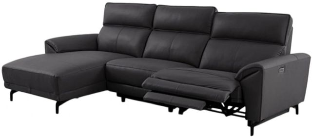 Furniture of America® Theola Black Power Reclining Sectional with Left Chaise-0