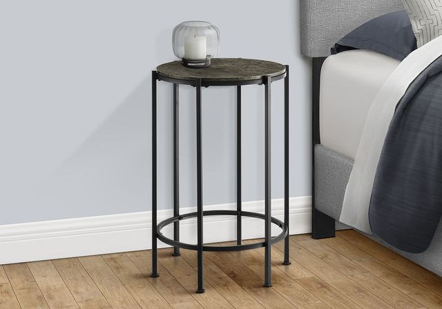 Monarch Specialties Inc. Dark Bronze End Table with Black Metal Base-2