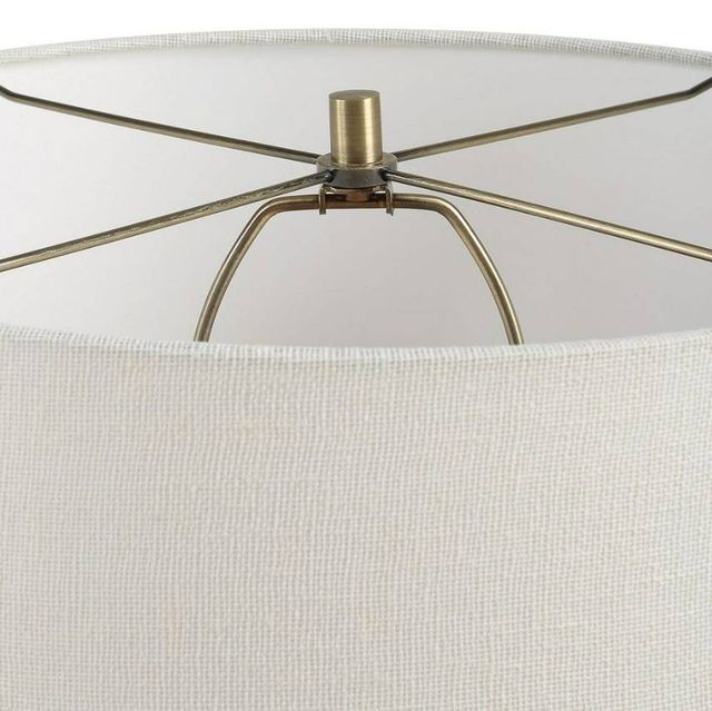Uttermost® Rya Brown Table Lamp with Antique Brass Accent-3