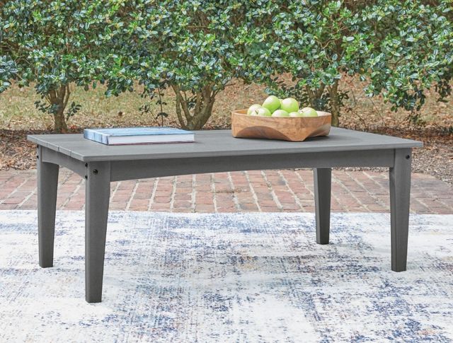 Signature Design by Ashley® Lone View Bay Gray Plastic Outdoor Cocktail Table-1
