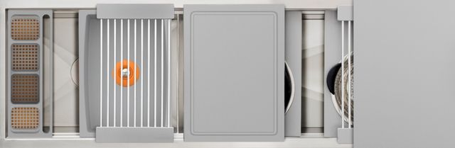The Galley® Exclusive Gray Resin / Resin+ Ideal Work&WashStation™ 5D with Five Tool Culinary Kit and Four Tool Wash Kit-0