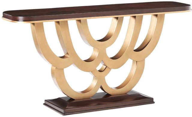 Michael Amini® Camellia Field Pecan-V166 Warm Pecan Console Table-0