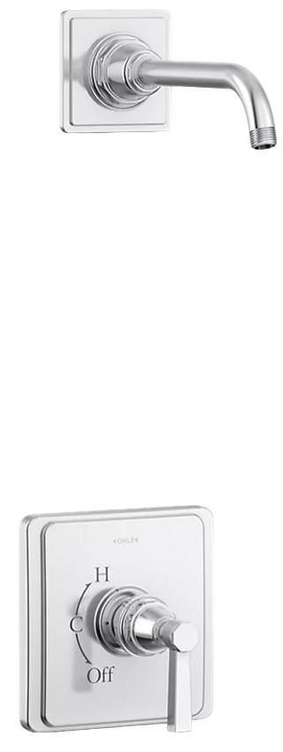KOHLER® Pinstripe® Pure Rite-Temp® Polished Chrome Shower Trim Kit with Lever Handle-0