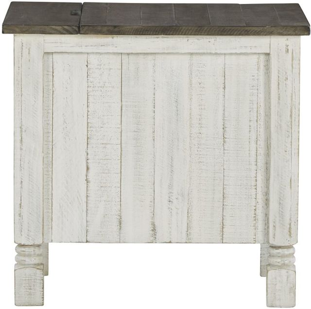 Signature Design by Ashley® Havalance Gray Chairside End Table with Distressed Vintage White Base-4