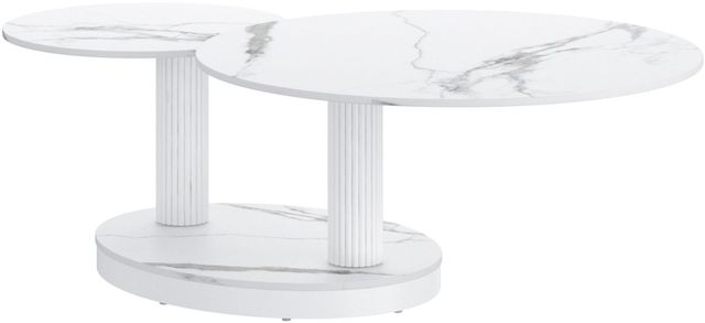 Worldwide Homefurnishings Inc. Elara White Sintered Stone Top Coffee Table-0