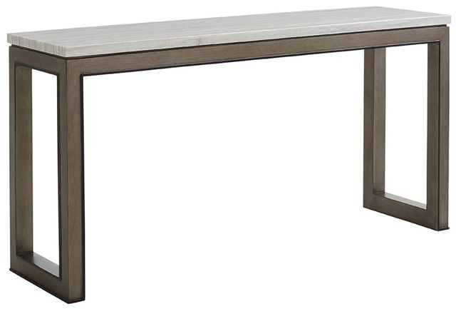 Lexington Home Ariana Vernay Polished Silver White Console Table with Charcoal Gray Base-0