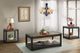 Elements International Caesar Brown End Table with Charcoal Frame-1