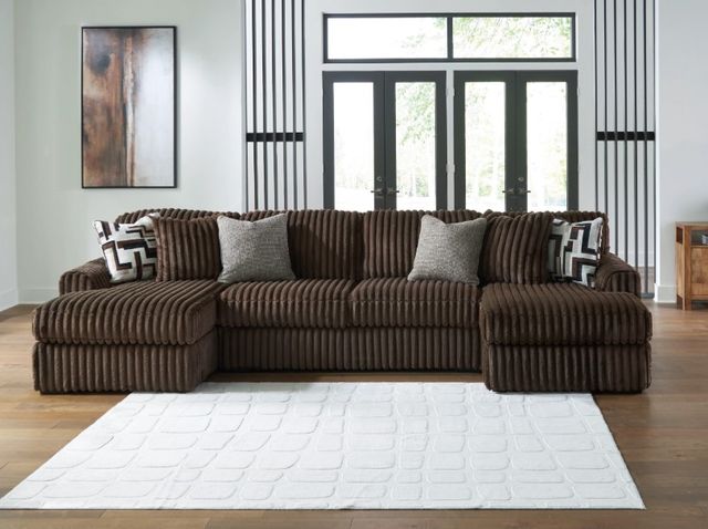 Signature Design by Ashley® Midnight-Madness 3-Piece Chocolate U-Shape Sectional and Chaise-1