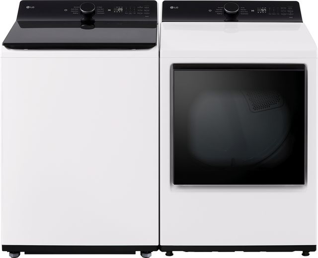 LG White Top Load Washer & Gas Dryer Laundry Pair-0