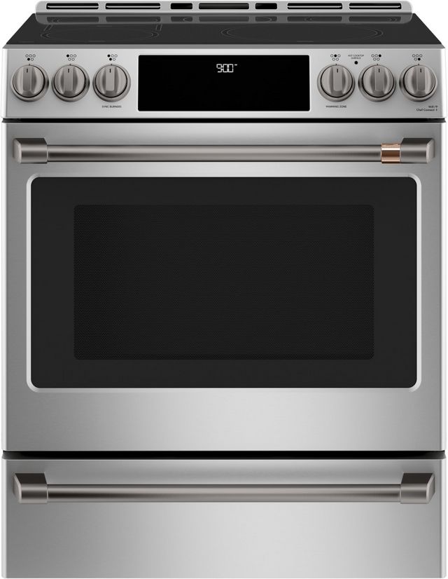 Café™ Brushed Black Front Control Induction Knobs and Handle Kit-1