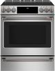 Café™ Brushed Black Front Control Induction Knobs and Handle Kit-1