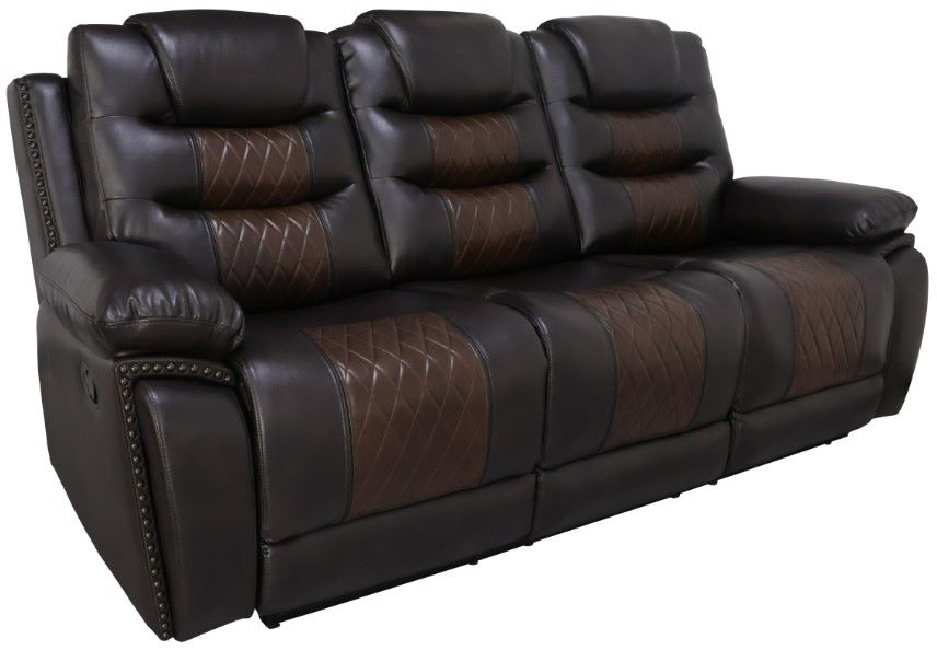 New Classic Home Furnishings Nikko Brown Dual Manual Reclining Sofa Best Deals Mattress Furniture Orem UT