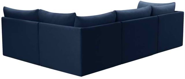 Meridian Furniture Jacob 4-Piece Navy Velvet Modular Sectional Set-3