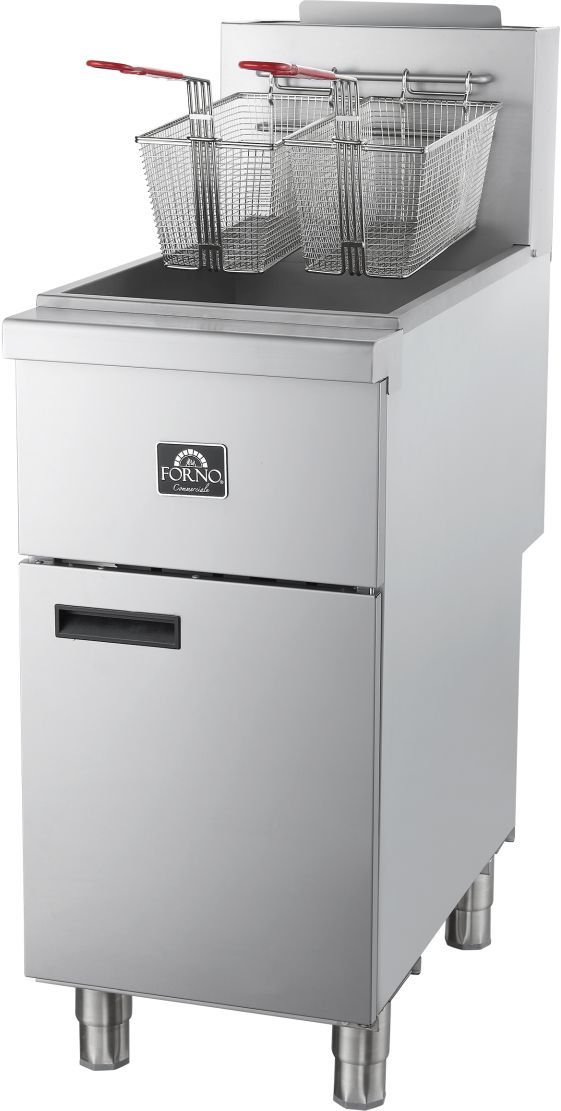 FORNO® 3 Burner Stainless Steel Commercial Liquid Propane Deep Fryer  -2